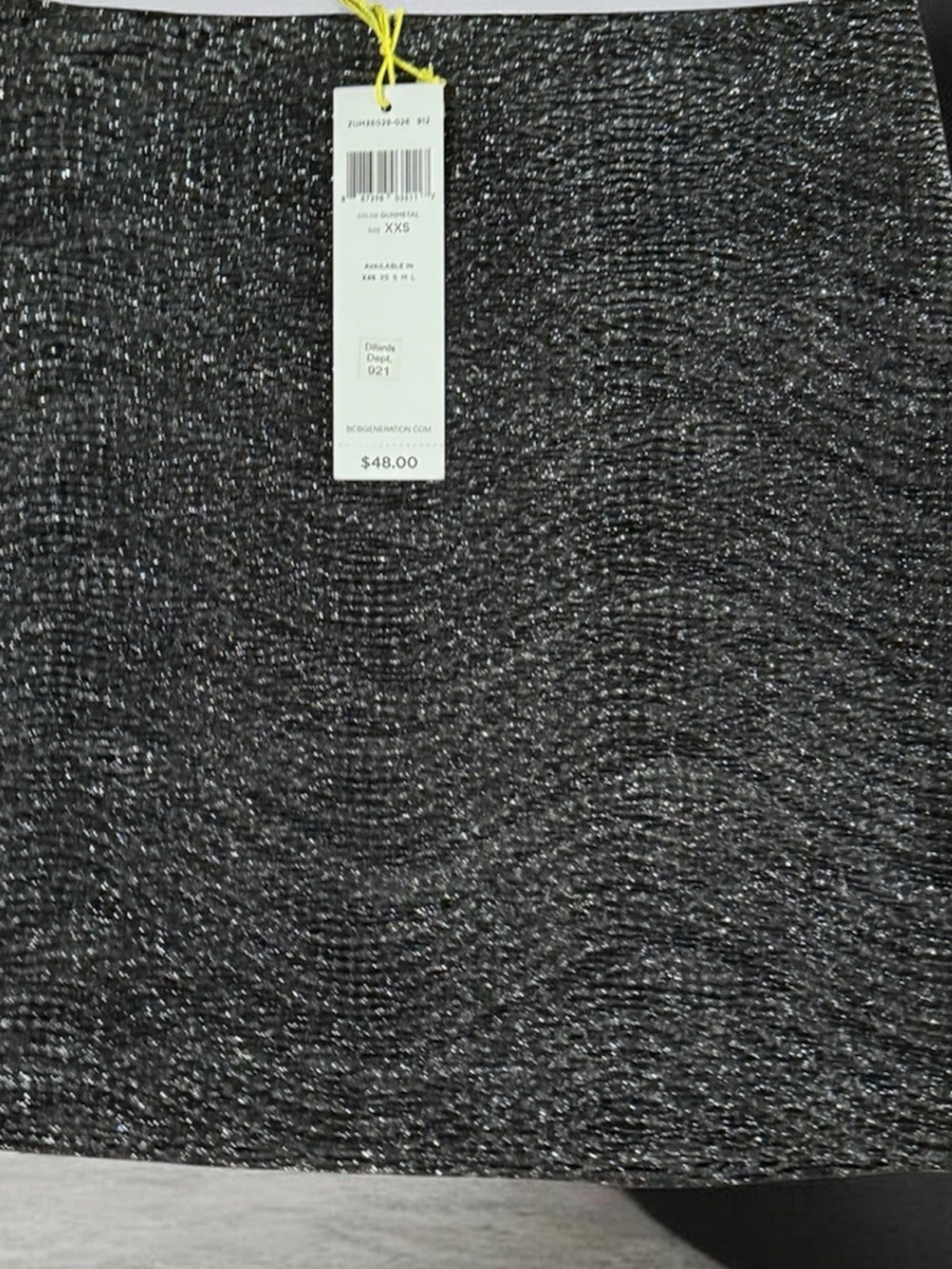 BCBG Generation Black Silver Skirt XXS - Picture 3 of 10